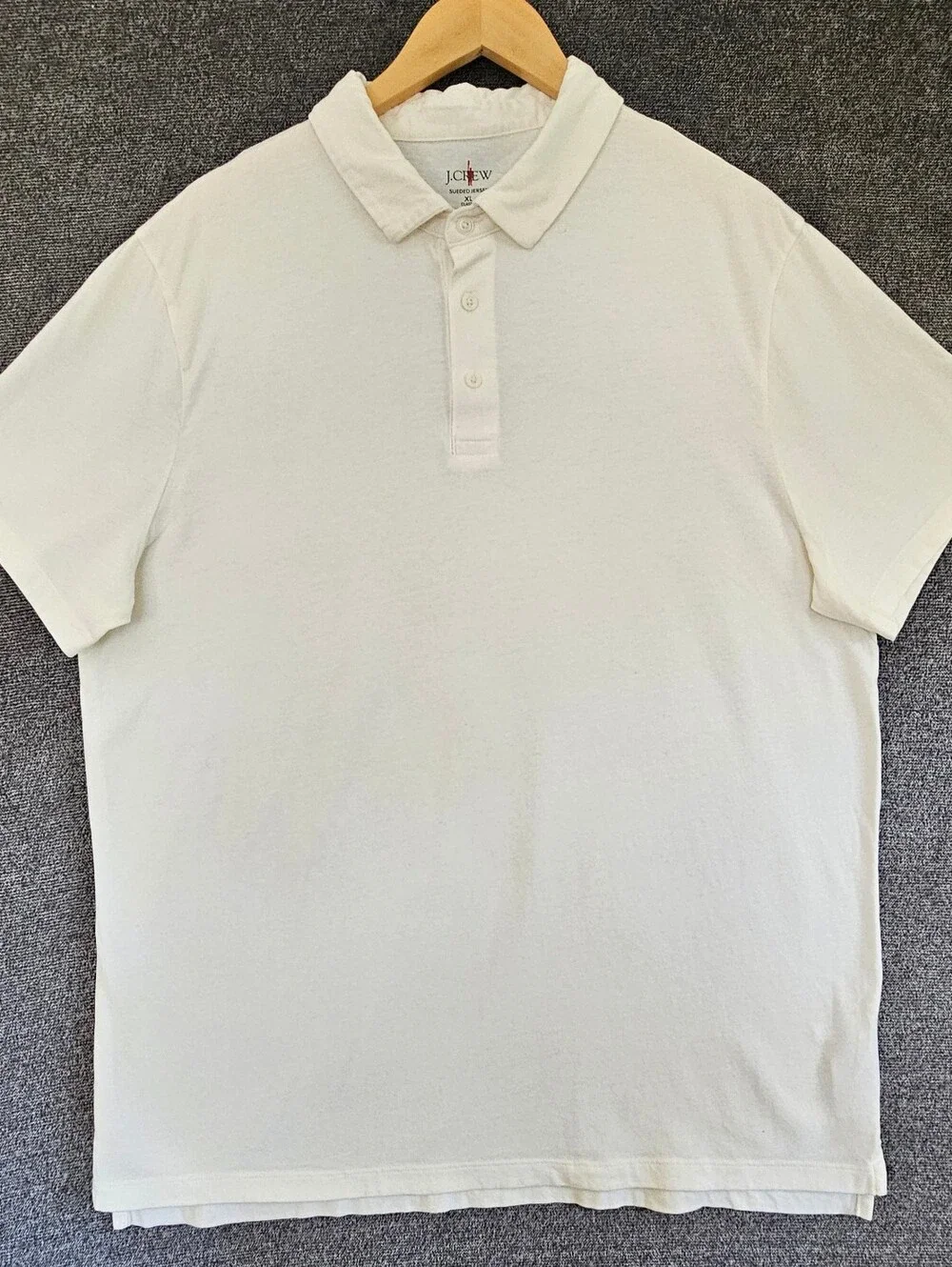 J.CREW Sueded 100% Cotton Ivory color size XL Polo Shirt.